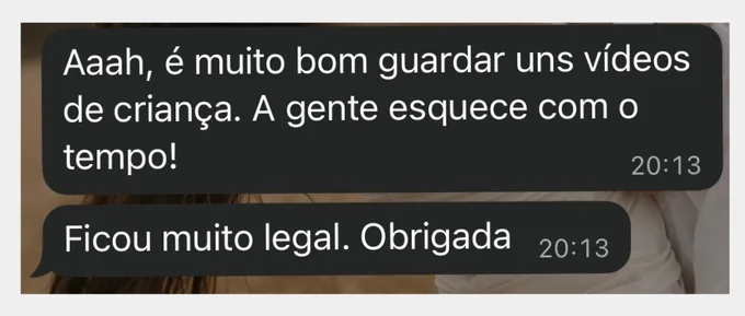 Depoimento de cliente no WhatsApp — ensaio